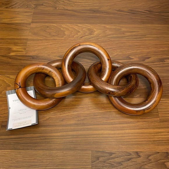 Studio McGee Threshold Teak Wood Round Chain - Picture 2 of 5